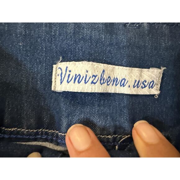 Vinizbena Y2K Jeans Womens 5 Blue High Rise Skinny Stretch Denim Distressed USA - Picture 5 of 9